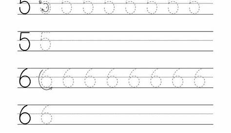 Tracing Worksheet - Numbers 5 and 6