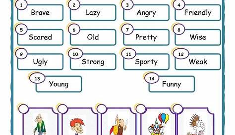 Adjectives - English ESL Worksheets for distance learning and physical