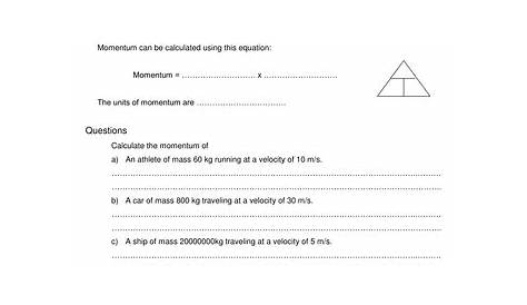 Momentum (F) & (H) Worksheets | Teaching Resources