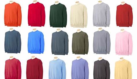 gildan crewneck color chart