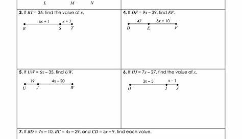 midpoint of a segment worksheet