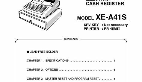 SHARP XE-A41S Service Manual download, schematics, eeprom, repair info