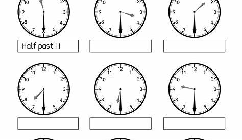 Telling Time To The Half Hour Worksheets — db-excel.com