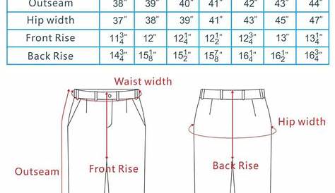 Mens Pant Waist Size Chart - Greenbushfarm.com