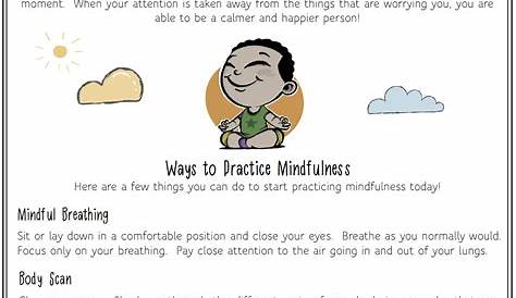 mindfulness worksheets for youth