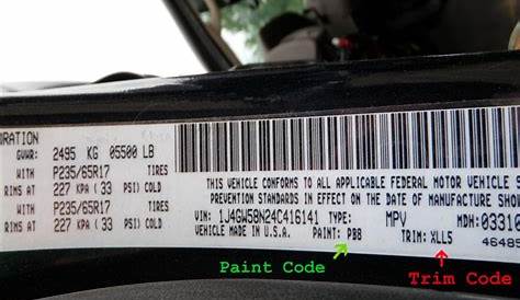 2010 jeep wrangler paint codes