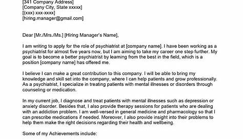 sample referral letter to psychiatrist