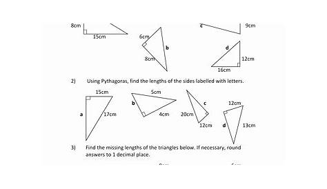 pythagorean theorem applications worksheets