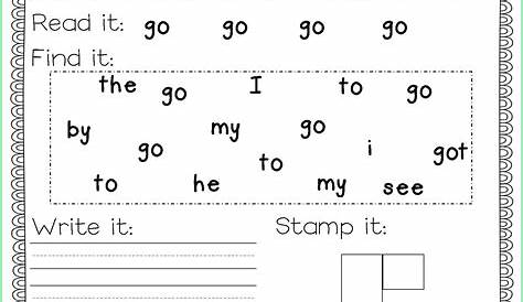 Worksheets On Sight Words For Preschool Worksheet : Resume Examples