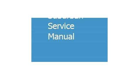 chevy suburban owners manual