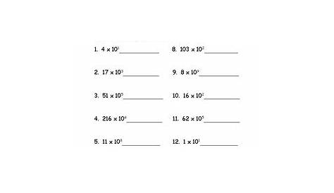 math powers of 10 worksheet