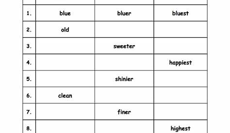 Comparative And Superlative Adjectives Worksheet — db-excel.com
