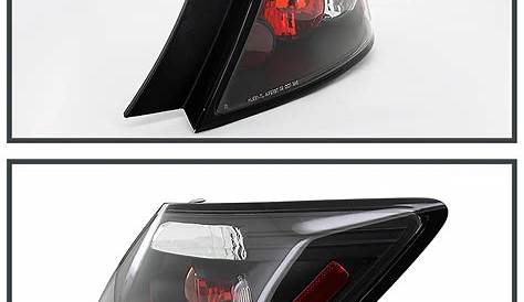 For 2006-2011 Honda Civic 2Dr Black Tail Lights Rear Brake Lamps Left