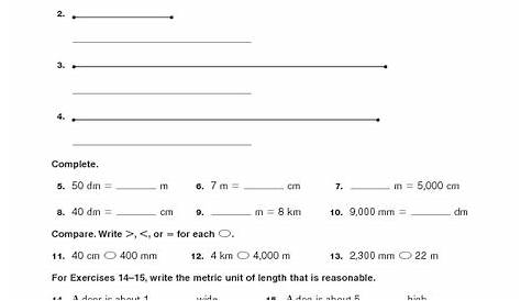 metric units of length worksheet