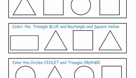 Identify and Color Shapes Printable Worksheets