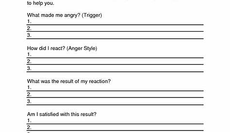 identifying anger triggers worksheet