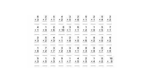 Math Addition Worksheets 100 Problems