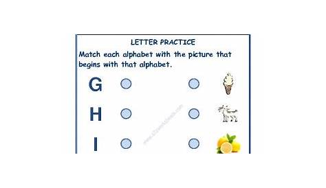 match letter to picture worksheet