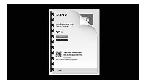 Sony A9II Manual PDF + Online Help Guide - Alpha Shooters