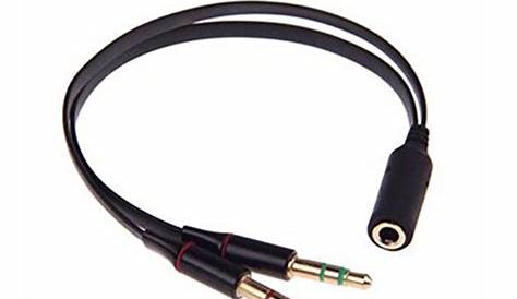 Headphone Splitter For Computer 3.5mm Female to 2 Dual 3.5mm Male Mic