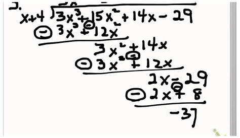3.3 Dividing Polynomials Worksheet - YouTube