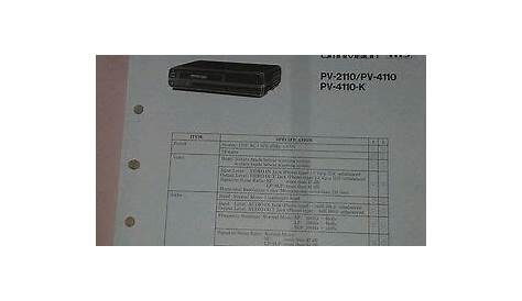 Panasonic Service Manual VCR PV-2110 PV-4110 -K | eBay