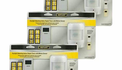 [Lot of 3] Defiant Daylight Adjusting Indoor Digital Timer with Motion