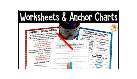 Verb Tenses Worksheets and Anchor Charts by Kirsten's Kaboodle | TpT