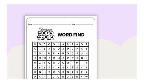 search and find worksheets