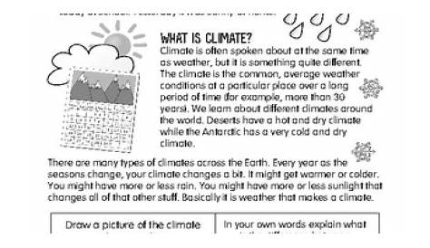 Weather Printables For 3rd Grade | worksheet