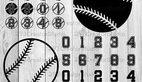 Baseball Letter Number SVG Baseball Font softball alphabet Clipart