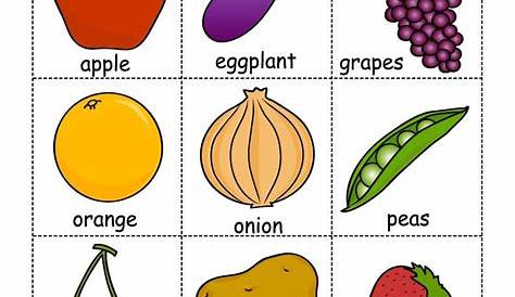 fruit and vegetable chart