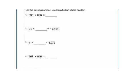 missing factor worksheet 3rd grade