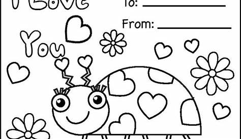 Free happy valentines day cards printables | Valentine coloring pages
