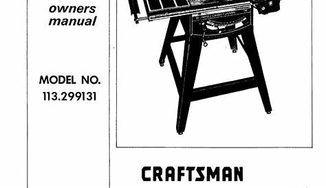 CRAFTSMAN 113.299131 OWNER'S MANUAL Pdf Download | ManualsLib