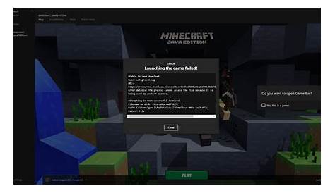 launching game failed minecraft