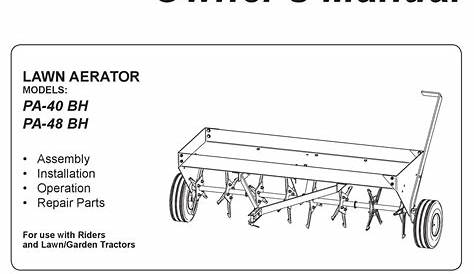 brinly p20 500bh owner's manual