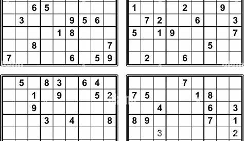 Four sudoku puzzles of comfortable (easy, yet not very easy) level
