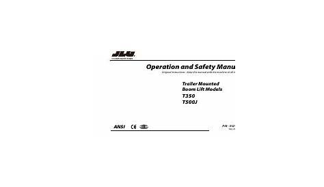 JLG T350 Operator Manual manuals