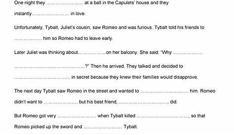 Romeo And Juliet Free Printable Worksheets - Printable Worksheets