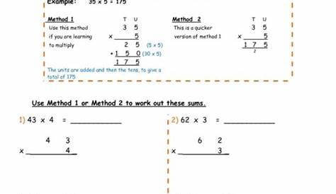 Expanded Short Multiplication (TU) - TMK Education