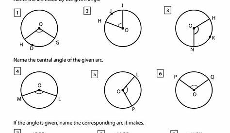 Angles in a Circle Worksheets - Math Monks