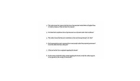 Anti-Federalist Paper No. 47 Worksheet for 8th - 12th Grade | Lesson Planet