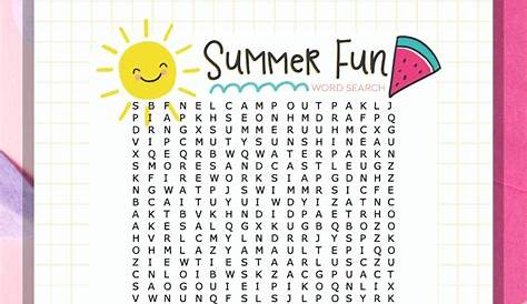 summer word search puzzles printable