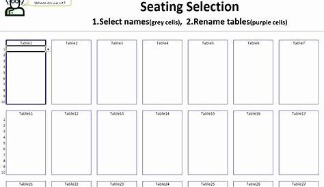 6 Wedding Seating Chart Template Excel - Excel Templates