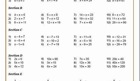 linear equation worksheet class 6