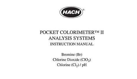 Hach Pocket Colorimeter Manual