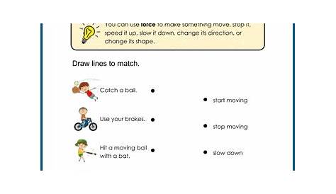 forces and motion worksheet