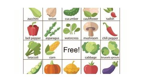 printable vegetable chart for kids