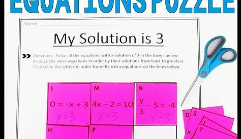 math equation puzzle worksheet